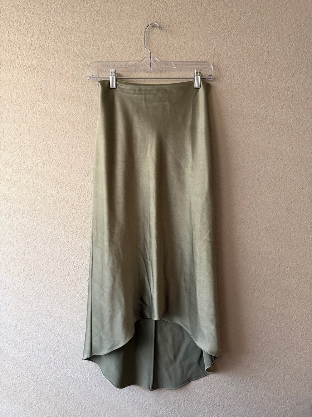 Alice + Olivia Maeve Satin High-Low Slip Skirt